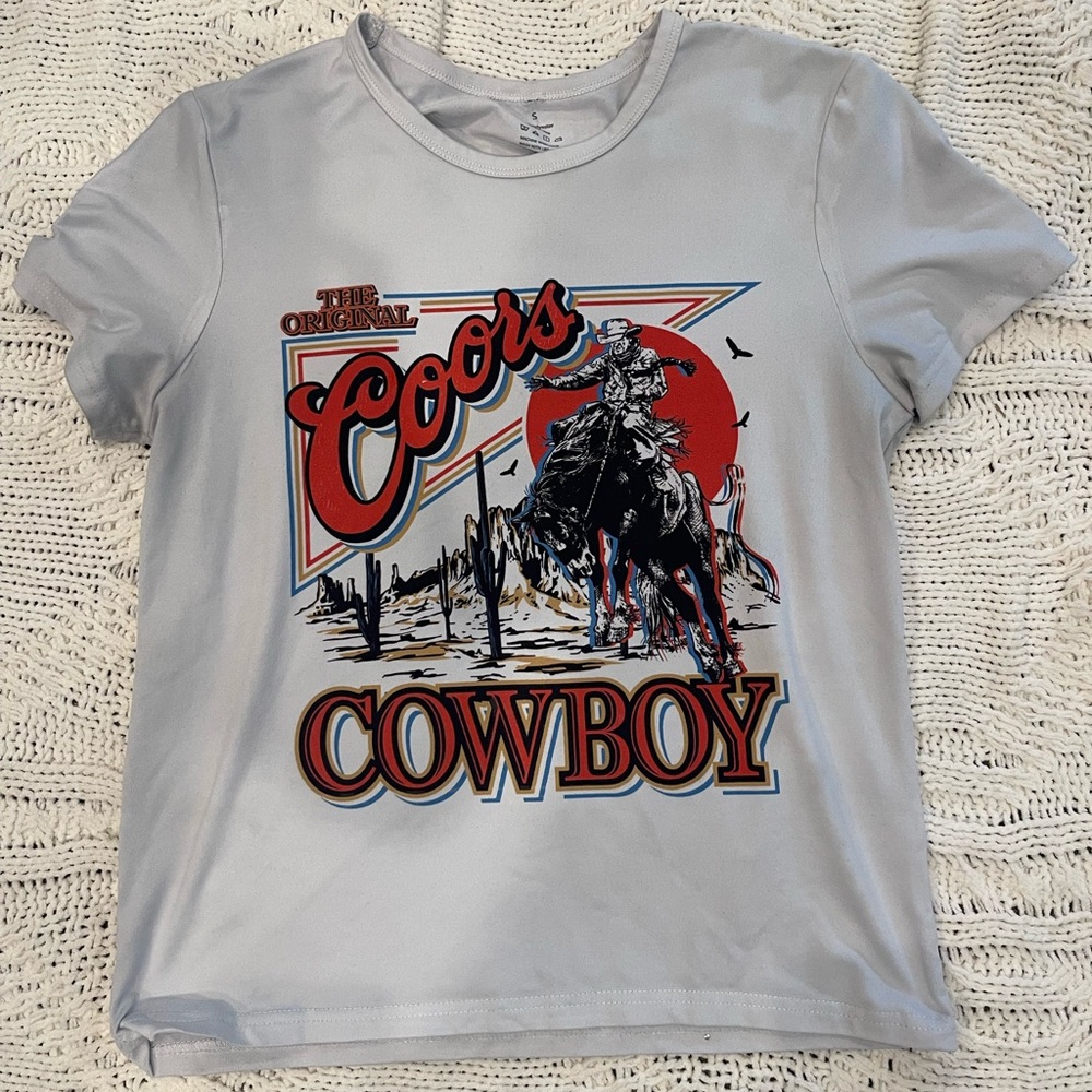 Coors Cowboy Graphic Tee - off white